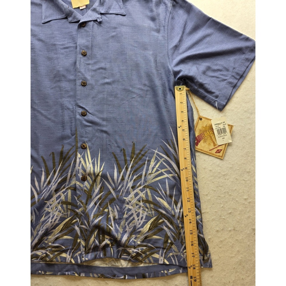 Caribbean Joe D767HAC Men's Blue Hawaiian Casual Short Sleeve Shirt. NWT. Size L - Picture 5 of 8